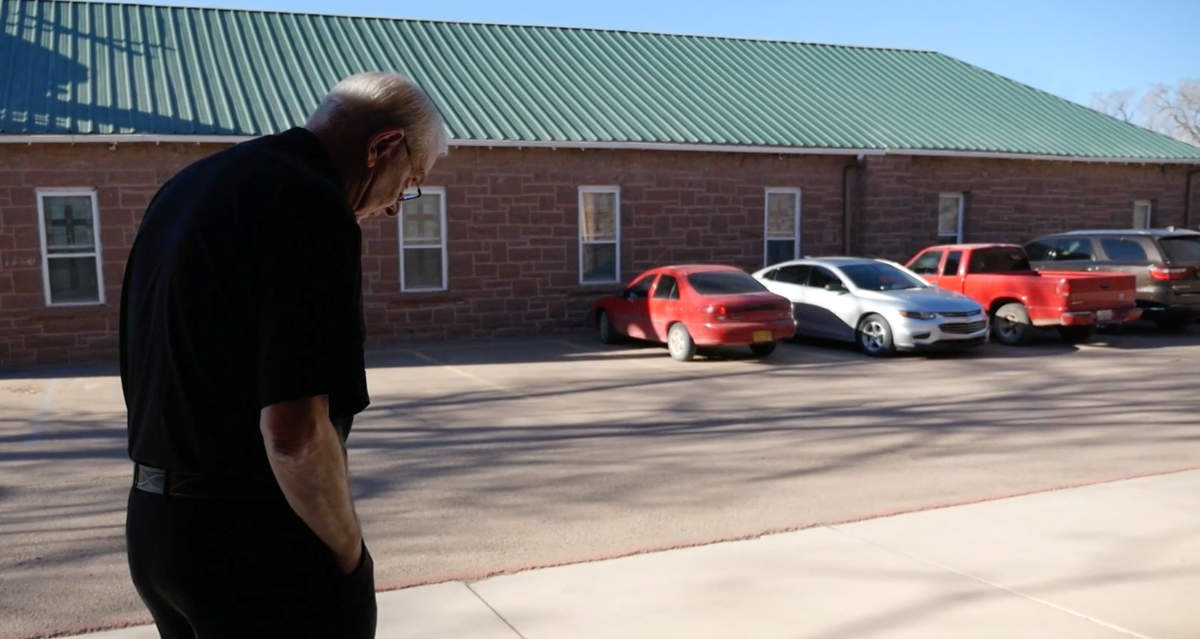 Father McGuire at Zuni Mission Reflecting on a walk