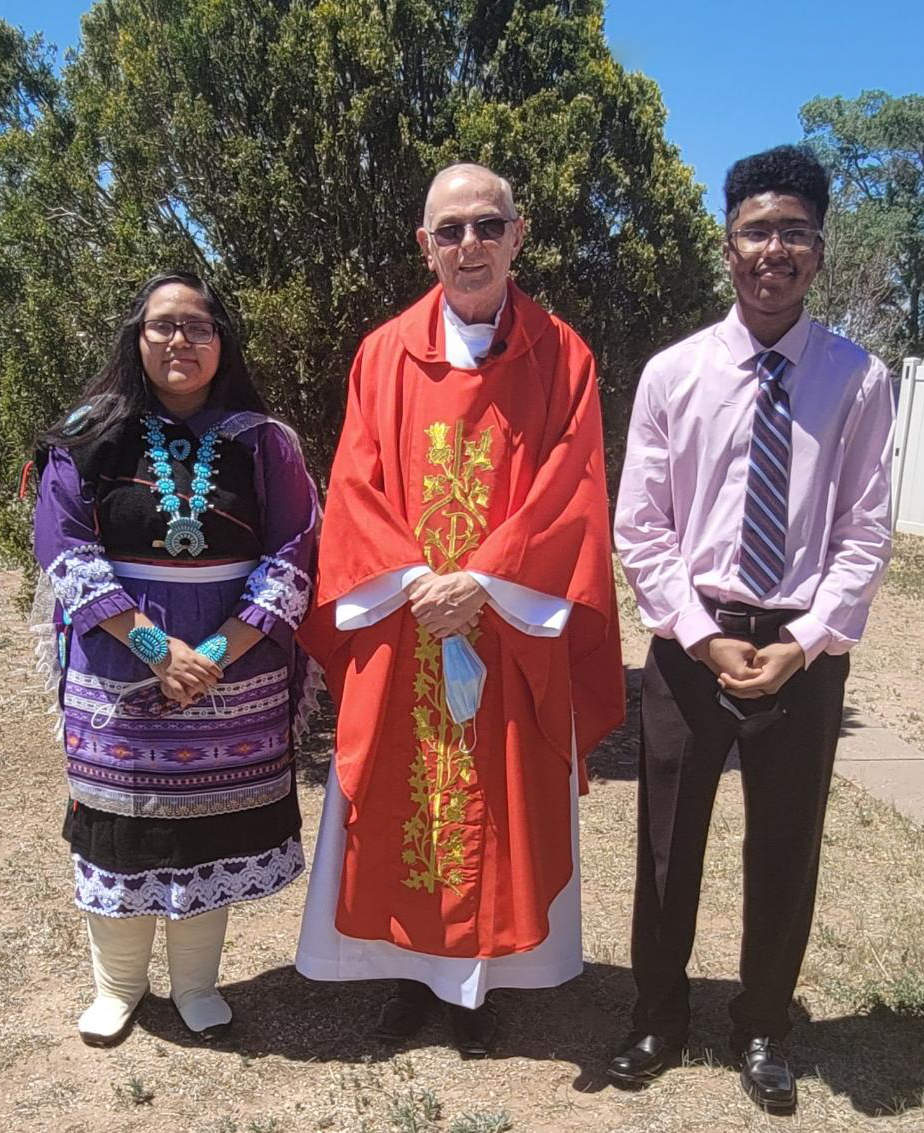 Pastor McQuire Students Zuni St Anthony