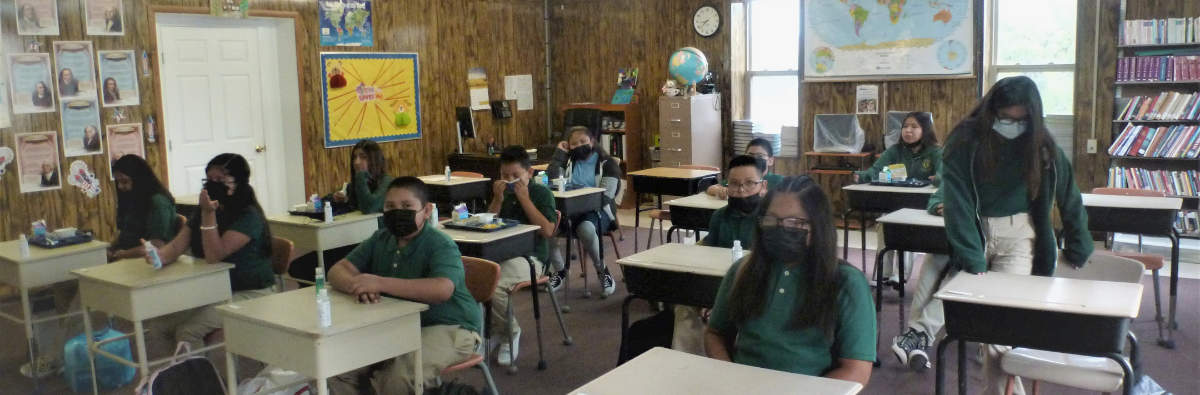 Waiting to learn at St. Anthony's School - Zuni