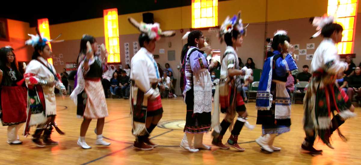 Zuni Dancers in Line